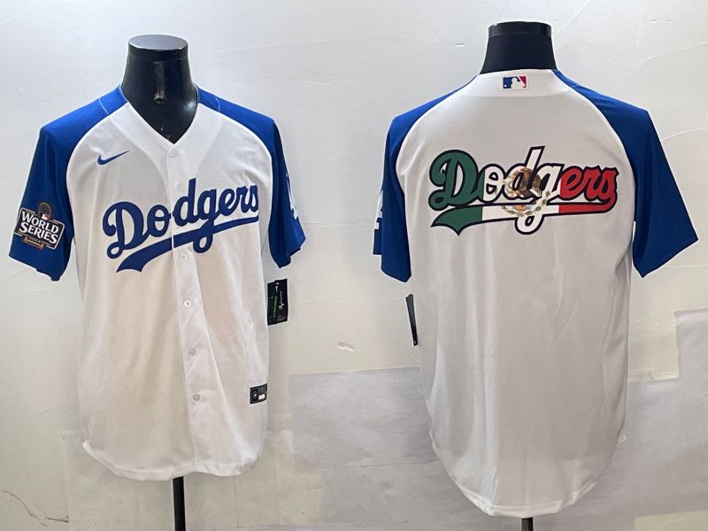 Men Los Angeles Dodgers Blank White blue Game 2025 Nike MLB Jersey style 11